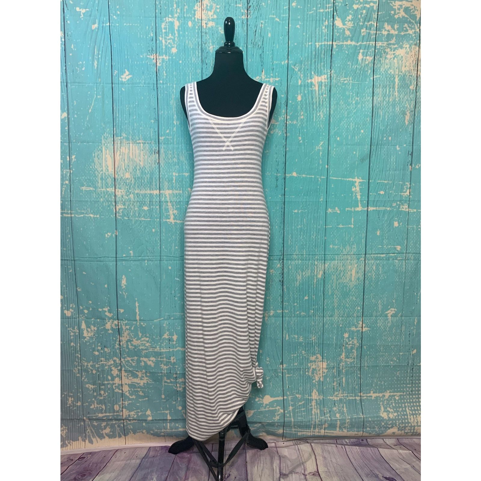 Loft Loft gray striped maxi tank top dress size XS Size XS / US 0-2 / IT 36-38 - 9 Thumbnail