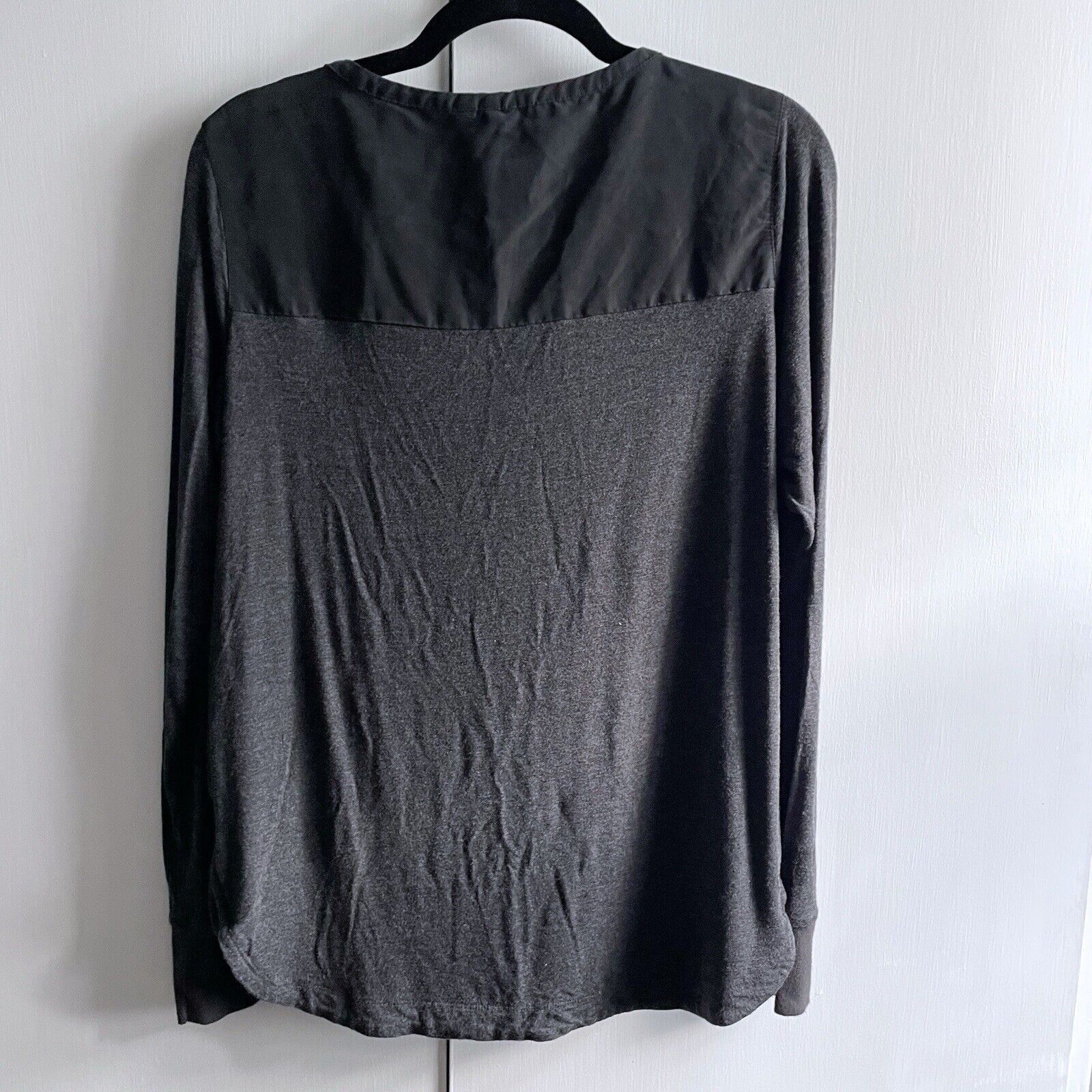 Calvin Klein CALVIN KLEIN Black Henley Top Blouse Mixed Fabrics Large Size L / US 10 / IT 46 - 5 Thumbnail