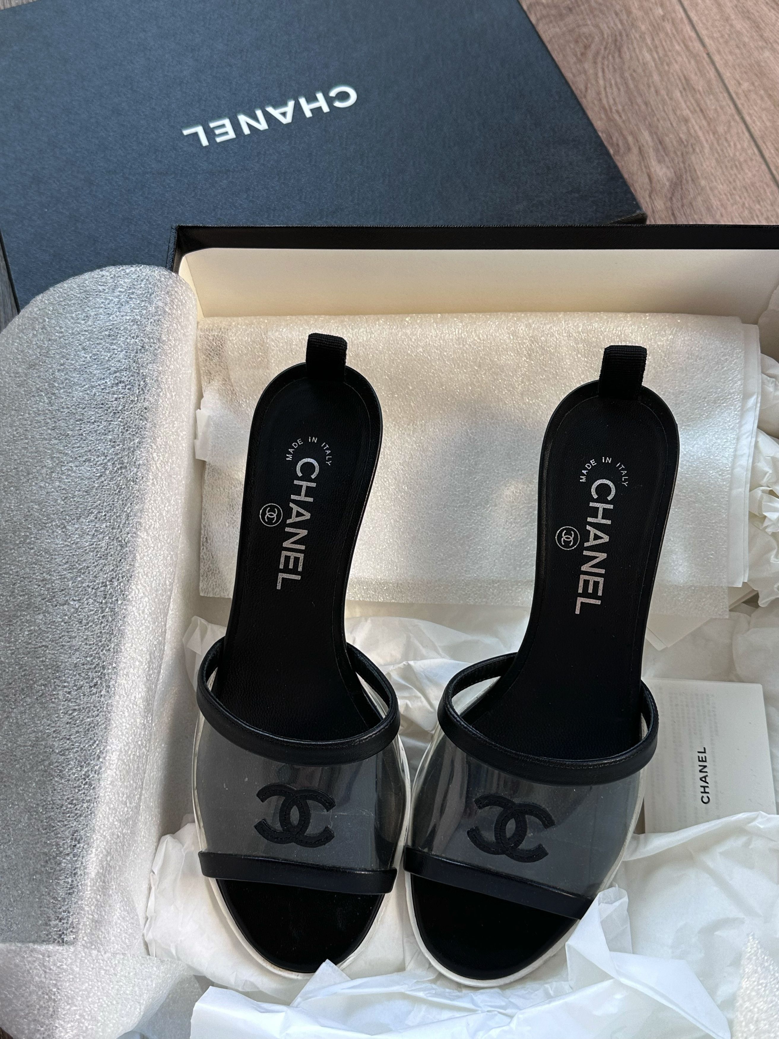 Chanel pvc mules clearance