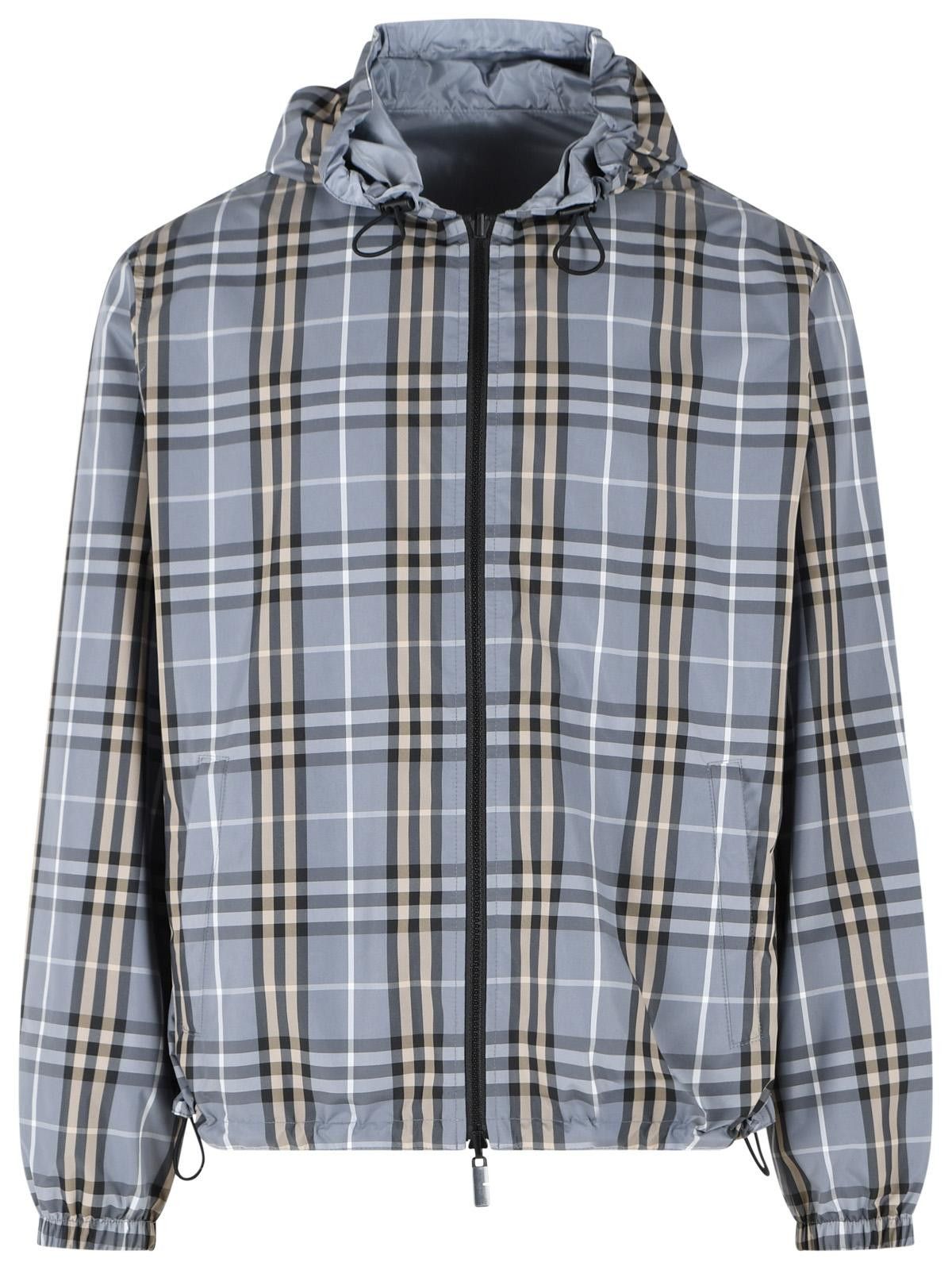 Burberry BURBERRY Blue Wave Polyester 'Newport Check' Reversible Hooded Jacket Size US M / EU 48-50 / 2 - 1 Thumbnail