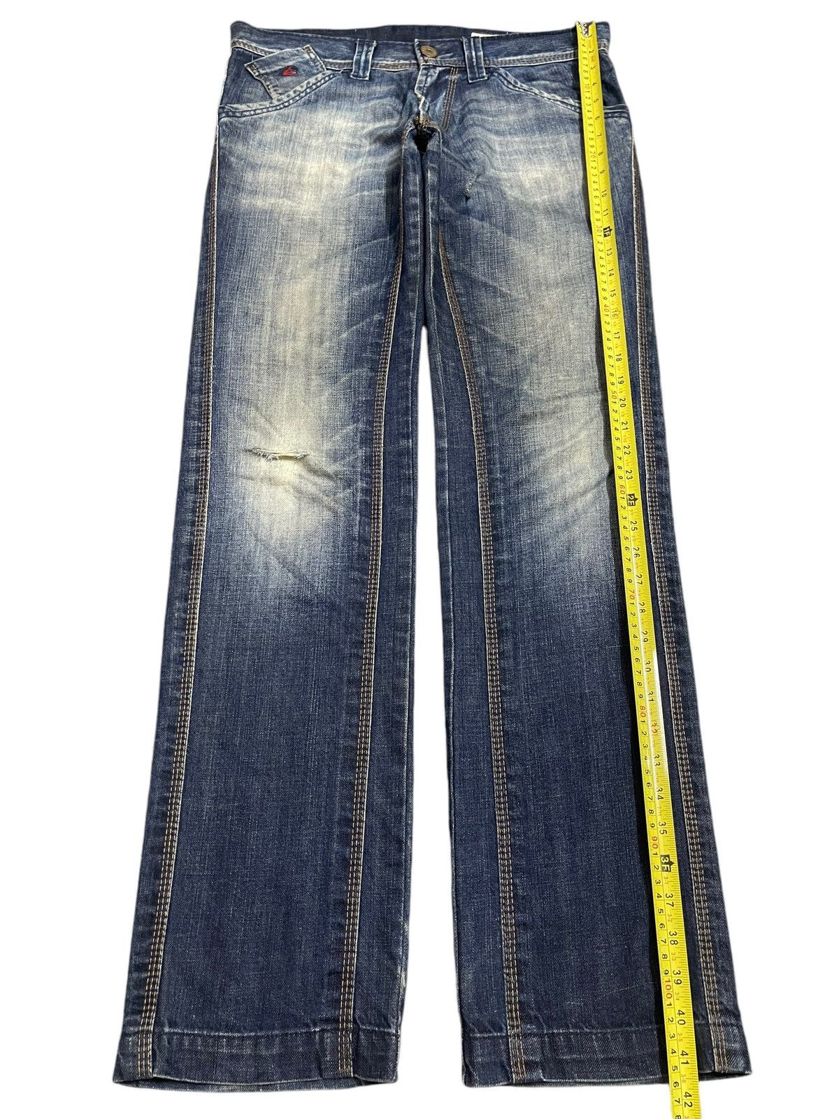 Energie Vintage Japanese Energie Blue Bleached Style Loose Jeans Size US 34 / EU 50 - 13 Thumbnail