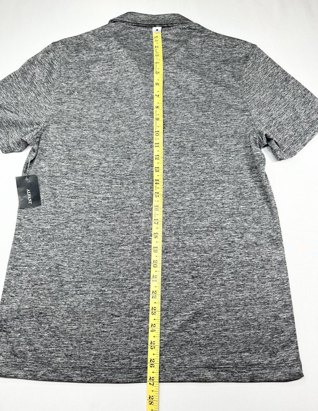 Alfani Alfani Stretch 1/4 Button Moisture Wicking Polo Shirt Gray S Size US S / EU 44-46 / 1 - 3 Thumbnail