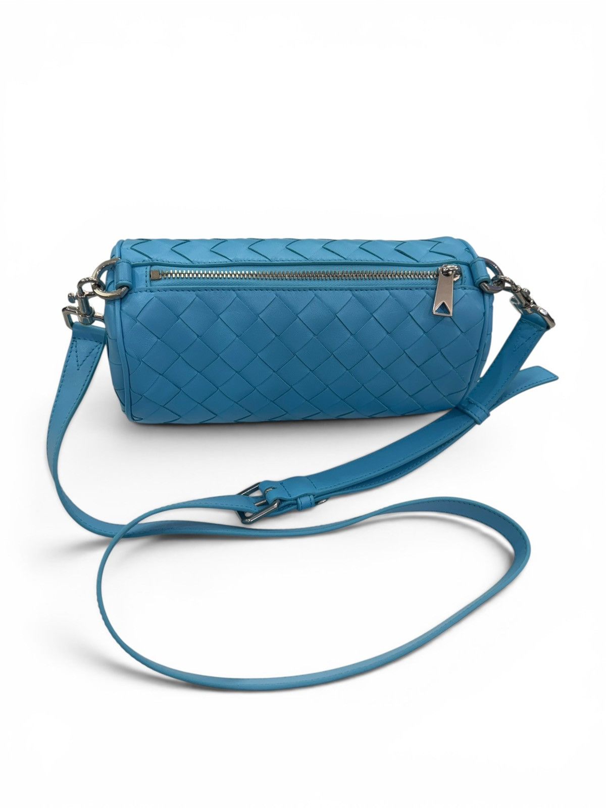 Bottega Veneta Bottega Veneta Mini Barrel Leather Crossbody Bag Baby Blue Size ONE SIZE - 3 Thumbnail
