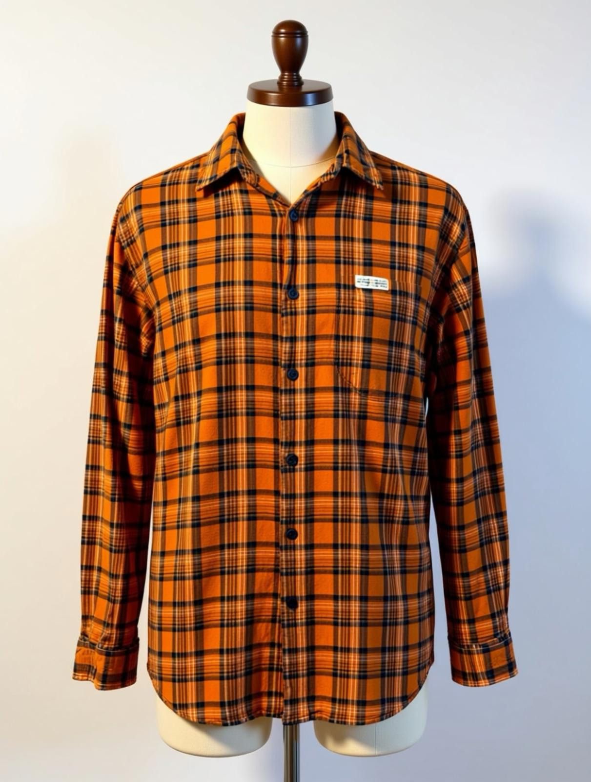 Other Nautica Jeans Company Orange Navy Plaid ButtonUp Shirt Large Size US L / EU 52-54 / 3 - 1 Thumbnail