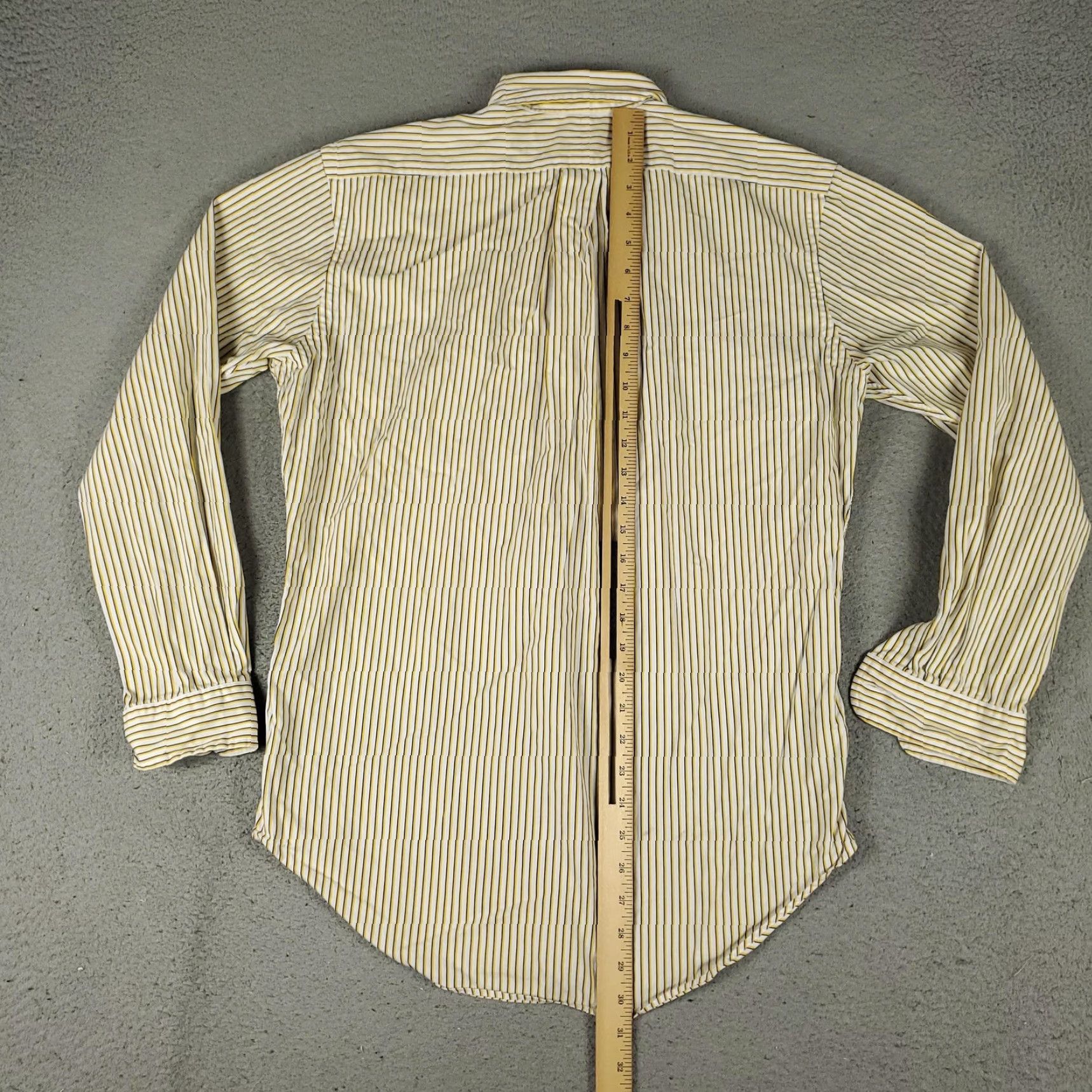 Ralph Lauren Ralph Lauren Polo Shirt Men's Large Yellow Navy Striped Oxford Classic Fit Long Sleeve Collared Cotton Size US L / EU 52-54 / 3 - 5 Thumbnail