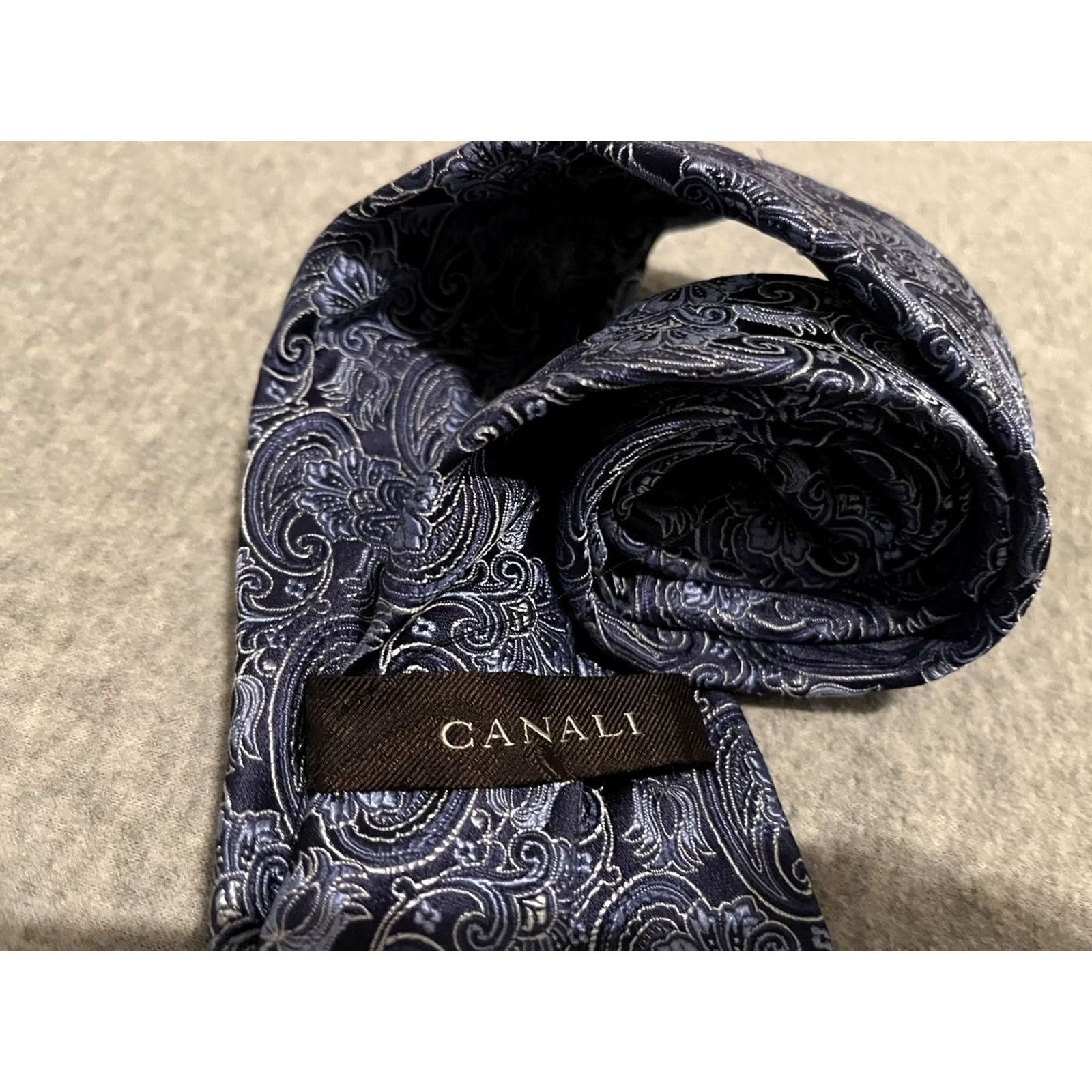 Canali Canali Tie Blue Silk Paisley Long 62" Menmen? Size ONE SIZE - 3 Thumbnail