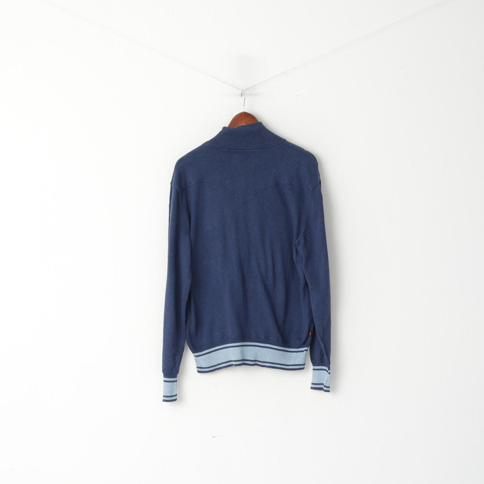 Levi's Levi's Men XL (L) Jumper Navy Cotton Knit 6609 Size US L / EU 52-54 / 3 - 8 Thumbnail