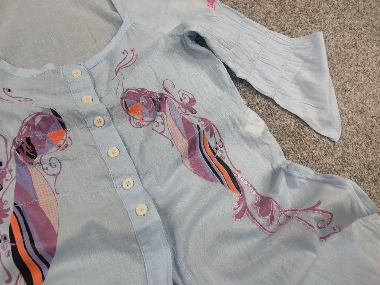 Diesel Vintage Diesel Blue Logo Y2K Button Shirt 1/4 Sleeves Blous Size S / US 4 / IT 40 - 9 Thumbnail