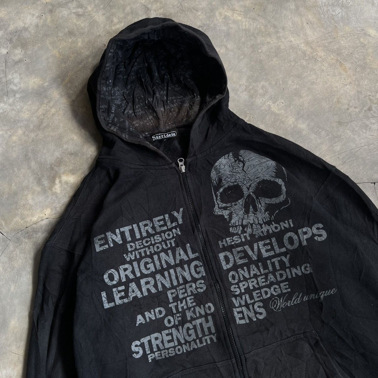 If Six Was Nine 2000’s Sorridere If Six Was Nine Style Skull Poem Zip Hoodie Size US XL / EU 56 / 4 - 2 Thumbnail