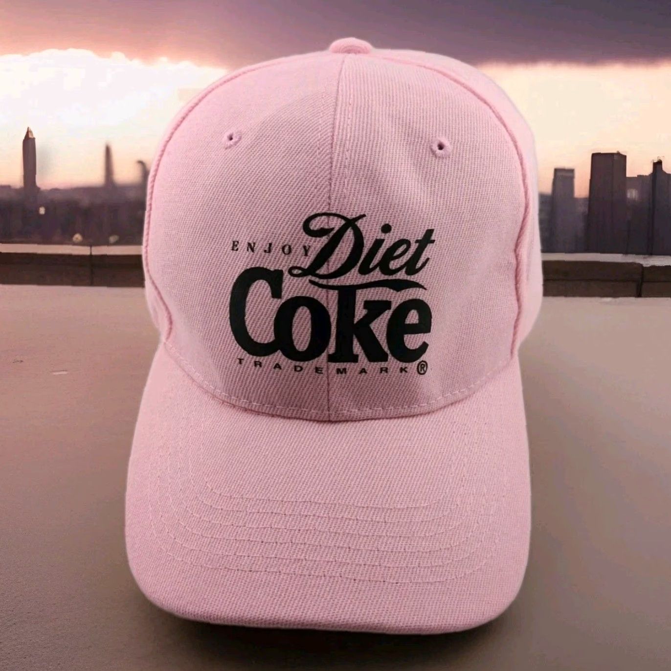 Vintage DIET COKE Hat Baseball Cap Adjustable New Sealed Pink UV Protection Logo Men One Size Cotton Canvas Casual Vintage: No Size ONE SIZE - 6 Thumbnail