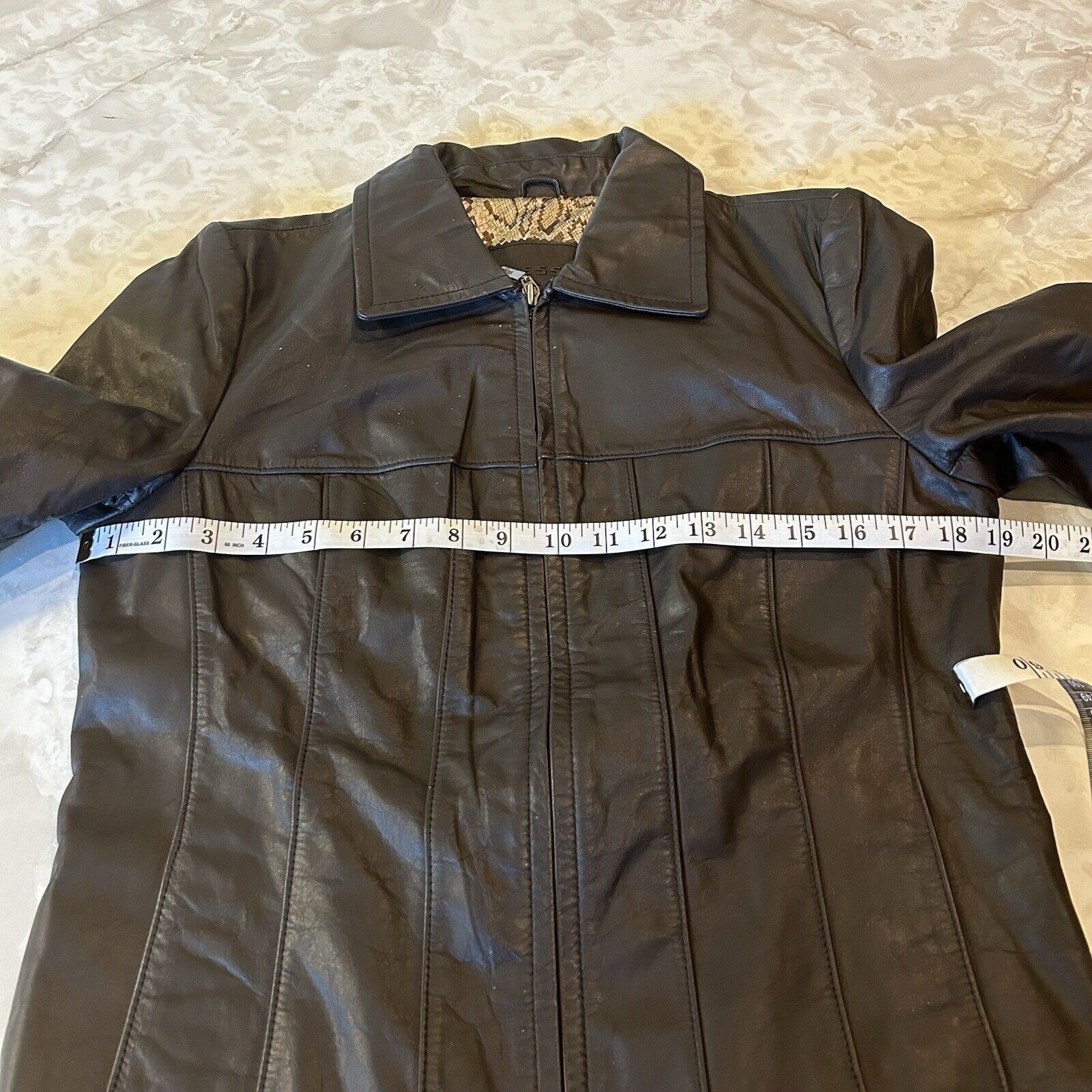 Guess Guess Men's Faux Leather Jacket Brown Casual Size M - EUC Size M / US 6-8 / IT 42-44 - 4 Thumbnail