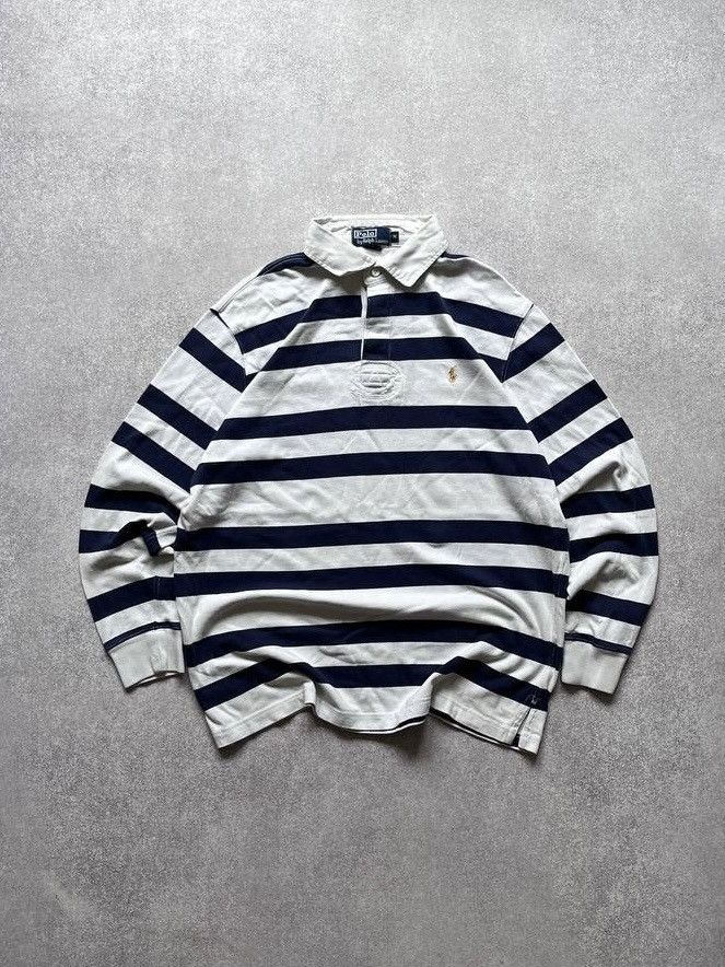 Vintage Polo Ralph Lauren Striped Rugby Shirt Y2K M