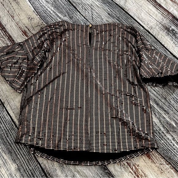Other F&F Metallic Copper Shiny Bell Sleeve Blouse Size XL / US 12-14 / IT 48-50 - 2 Thumbnail
