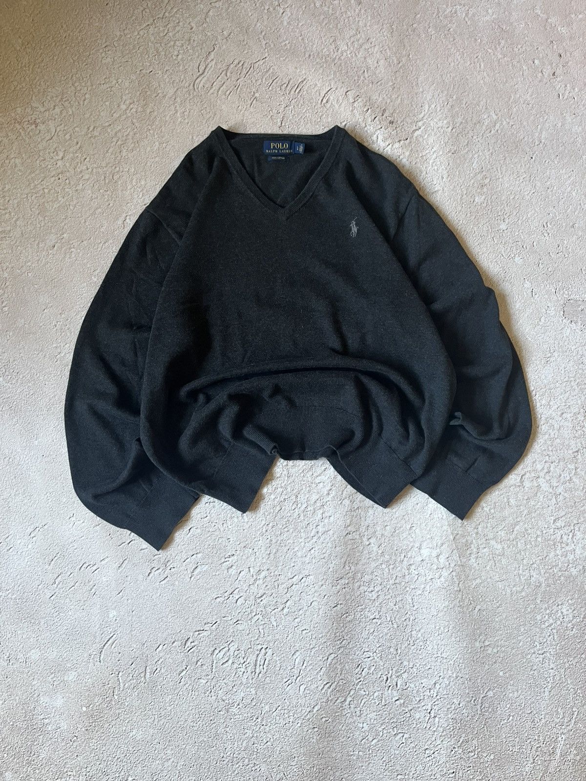 Polo Ralph Lauren Polo Ralph Lauren Black V-Neck Knit Sweater Size US L / EU 52-54 / 3 - 1 Thumbnail