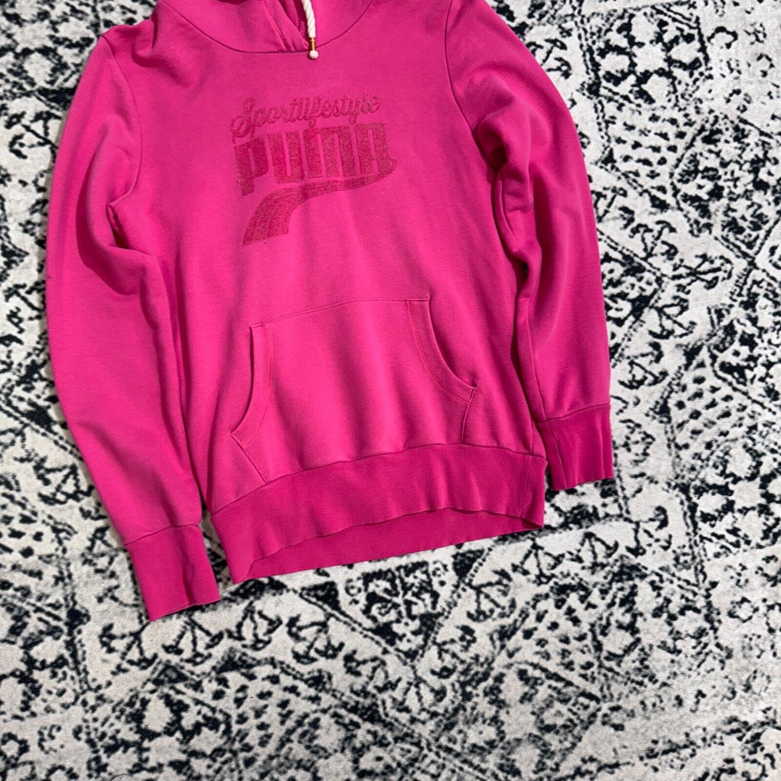 Puma × Vintage Vintage Puma Pink Cotton Hoodie Size S Y2K 90s Running Sport Size US S / EU 44-46 / 1 - 4 Thumbnail