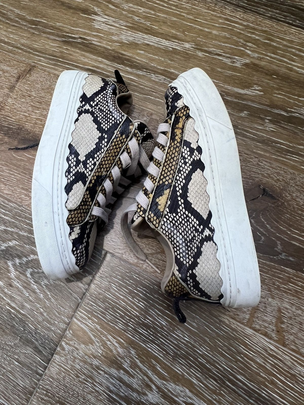Chloe Chloe leather snakeprint shoes Size US 5 / IT 35 - 3 Thumbnail