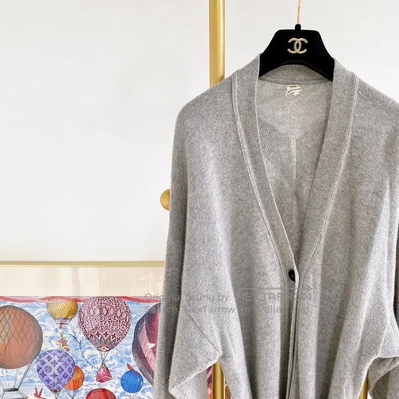 Hermes Hermes Grey Knit Long Cardigan Jacket Size XXS / US 00 / IT 34 - 3 Thumbnail