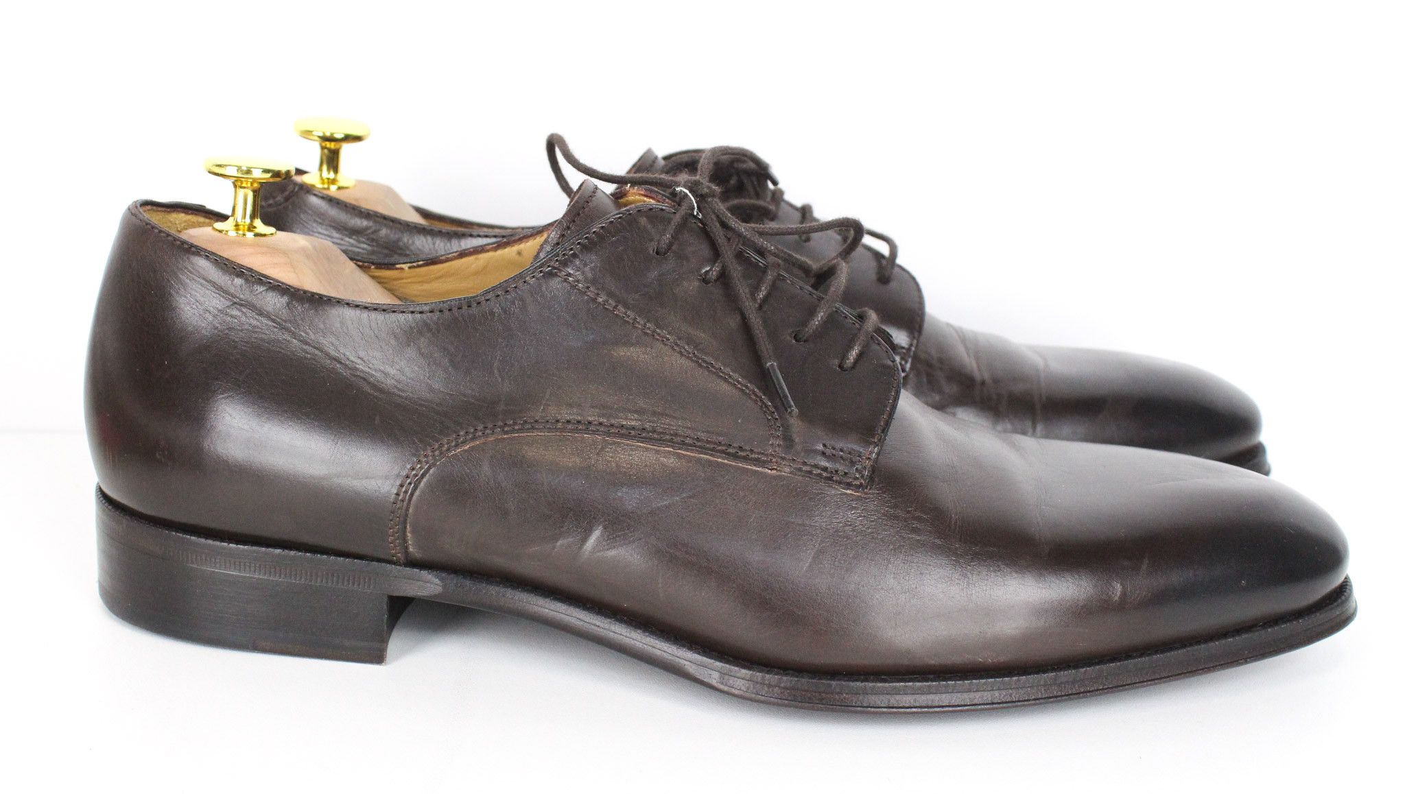 Suitsupply EU44.5 Brown Leather Laced Low-Top 72662 Size US 11.5 / EU 44-45 - 14 Thumbnail