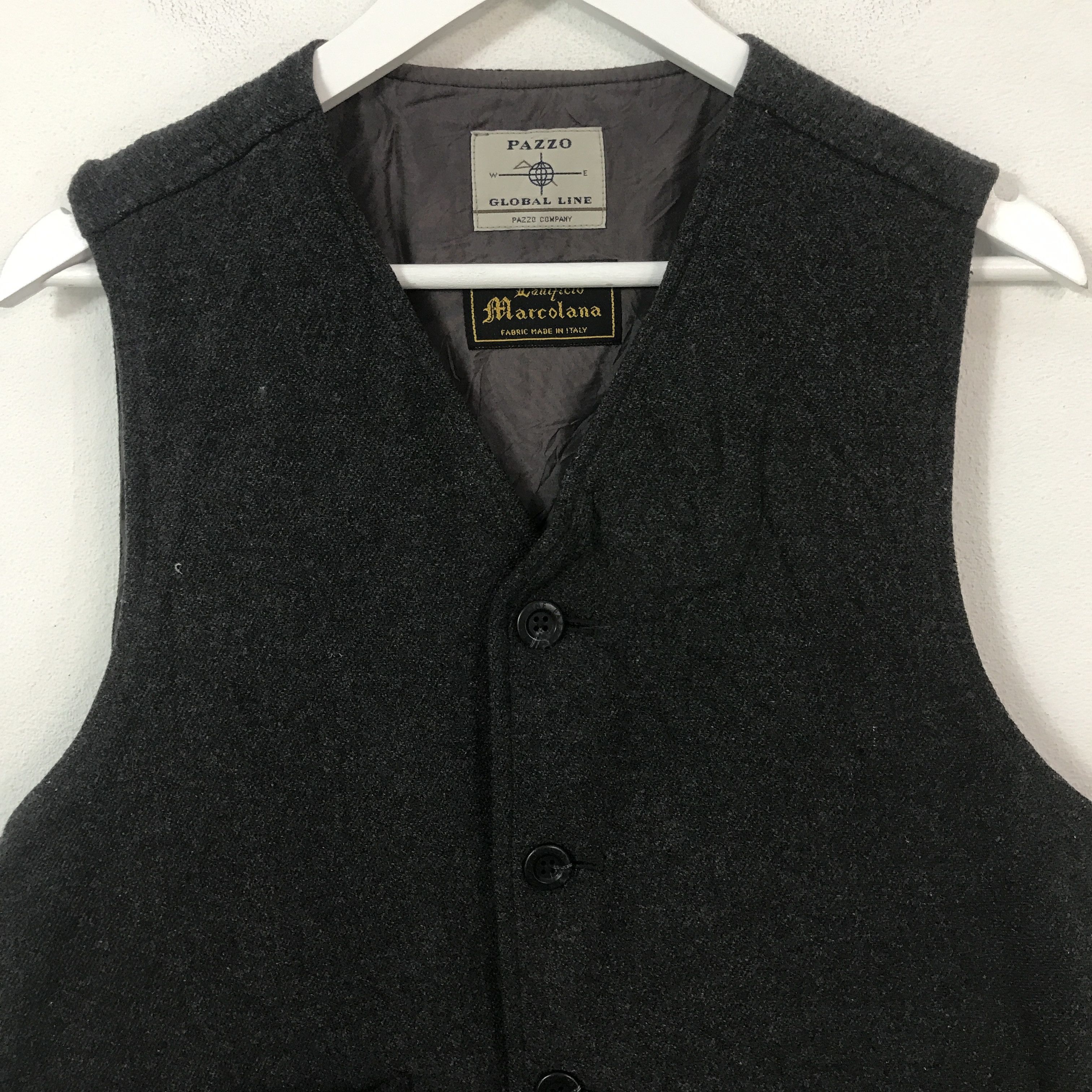 Pazzo pazzo Wool button vest made in Japan K69B19 Size US M / EU 48-50 / 2 - 2 Thumbnail