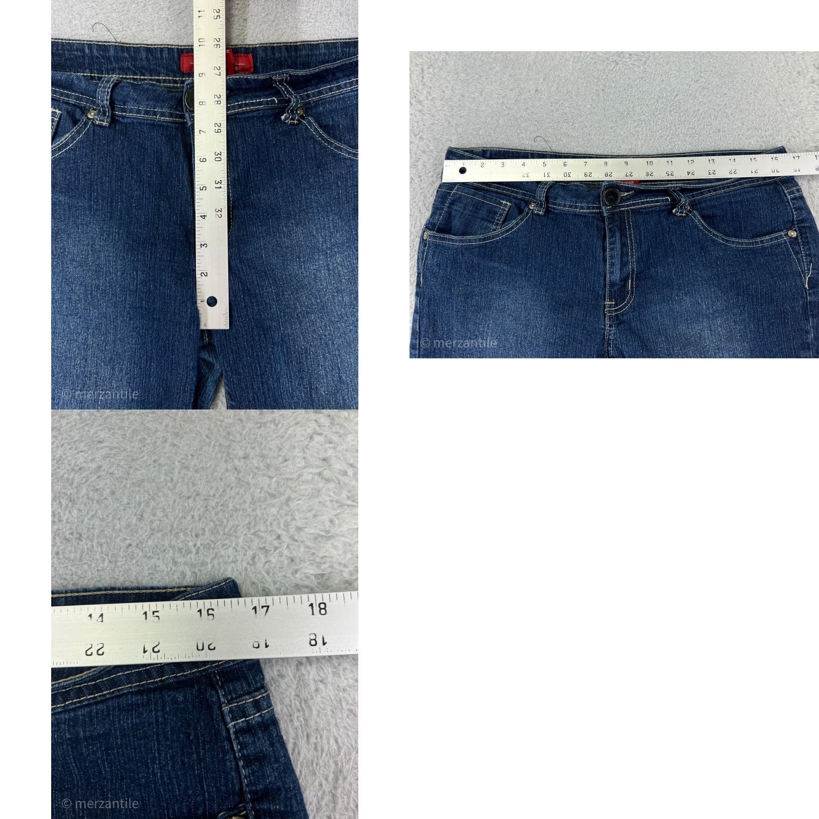 Vintage ABM Jeans Womens 15 Blue Denim Mid Rise Cotton Blend Stretch Capri Vintage No Size 36" / US 14 / IT 50 - 9 Thumbnail