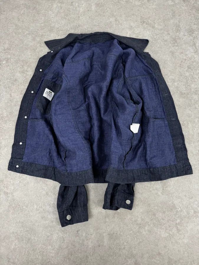 Givenchy 1990s Givenchy Navy Linen Trucker Jacket Size US M / EU 48-50 / 2 - 7 Thumbnail