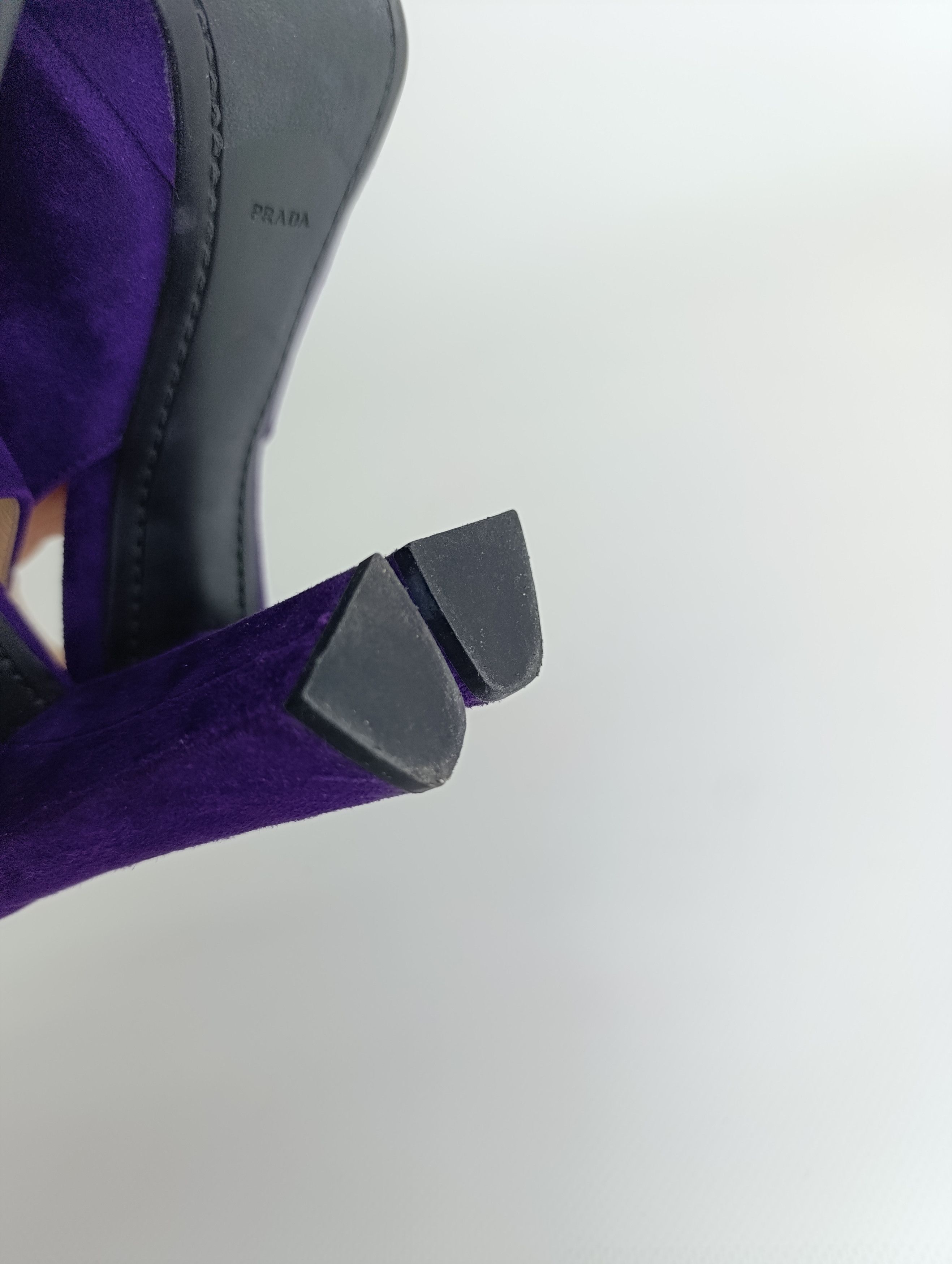Prada PRADA BARHAT SANDALS HEELS PURPLE RED TAB Size US 7 / IT 37 - 17 Thumbnail