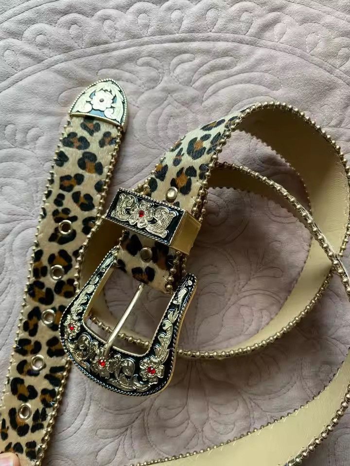 Japanese Brand Leopard Print Belt 112 cm Size ONE SIZE - 9 Thumbnail