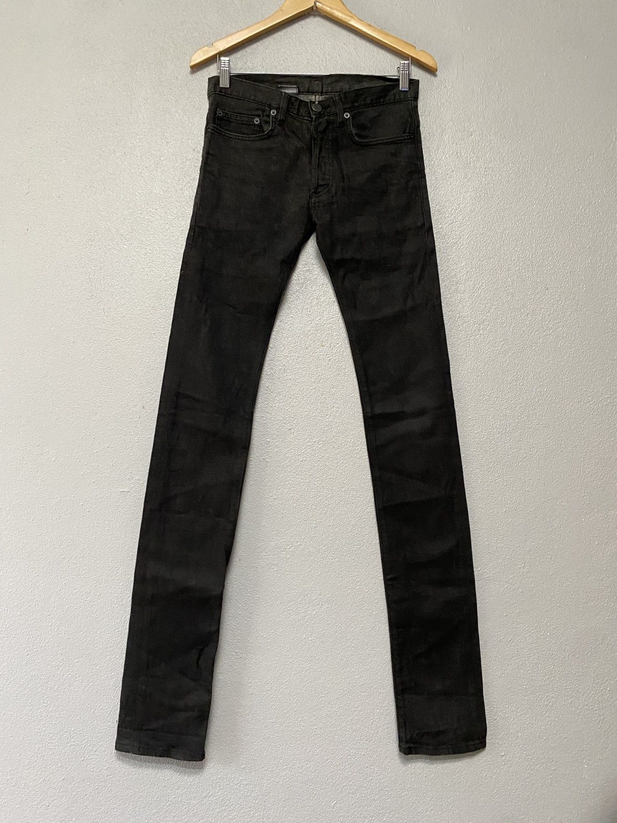 Dior AW08 Dior Homme Waxed Coated Denim Jeans Black 29 | Grailed