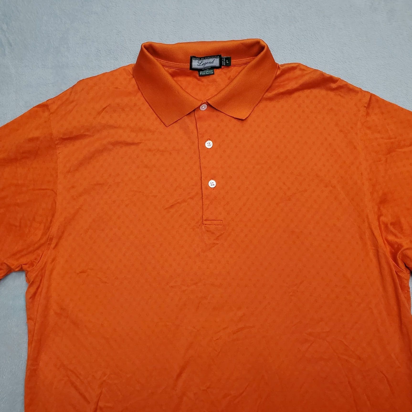 Vintage VINTAGE Polo Shirt Mens L Orange 100% Mercerized PIMA Cotton Dad Golf Casual House of Carrington Polo Mens L Orange Embroidered Buttoned Collar Size US L / EU 52-54 / 3 - 2 Thumbnail