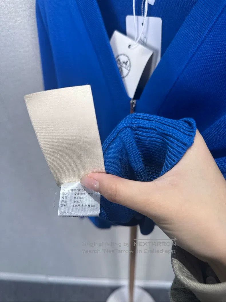 Hermes Hermes Blue Wool Cardigan Size XXS / US 00 / IT 34 - 5 Thumbnail