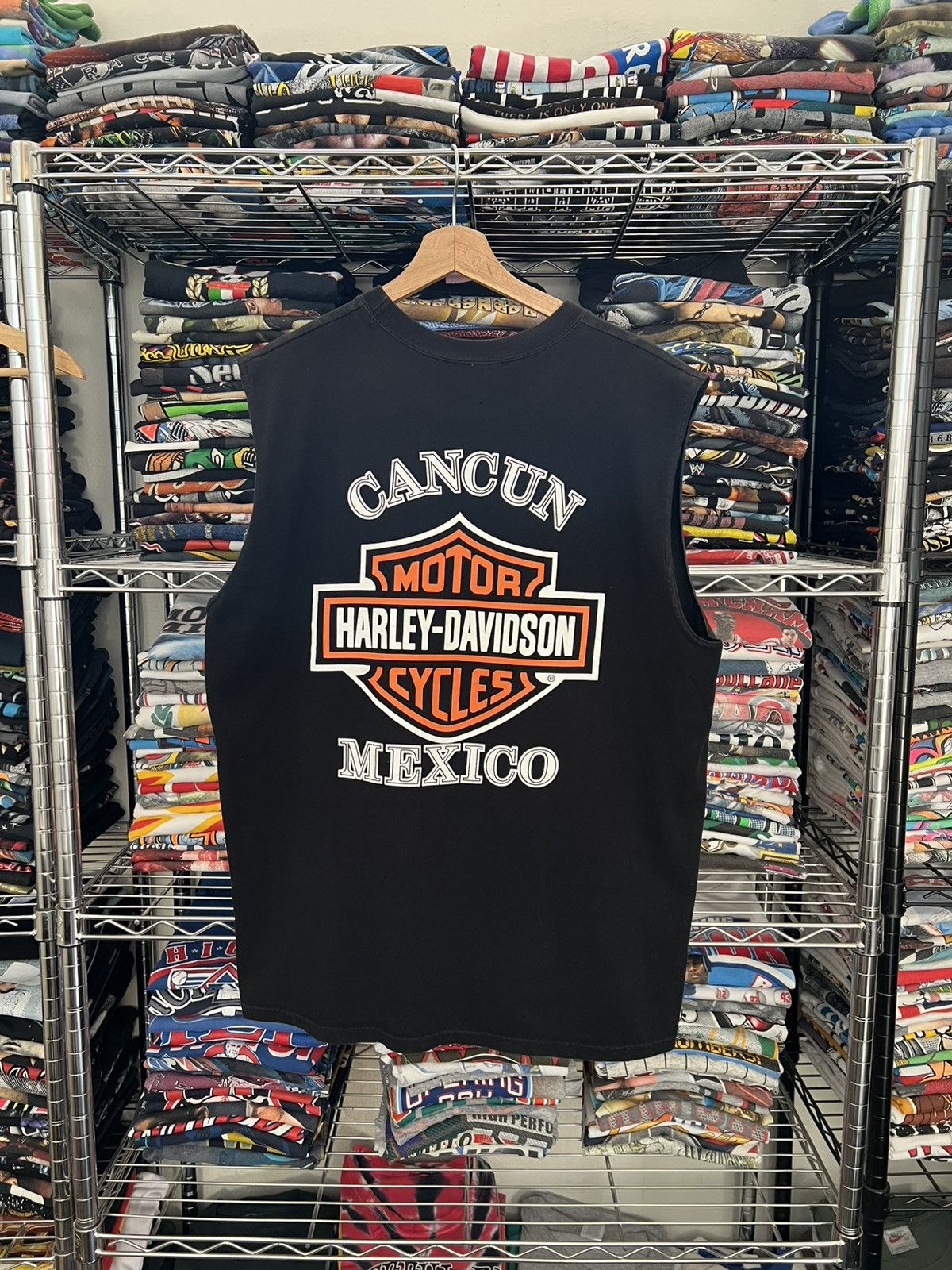 Harley Davidson 2000s H-D Cancun Flaming Logo Tee Size US XL / EU 56 / 4 - 2 Thumbnail