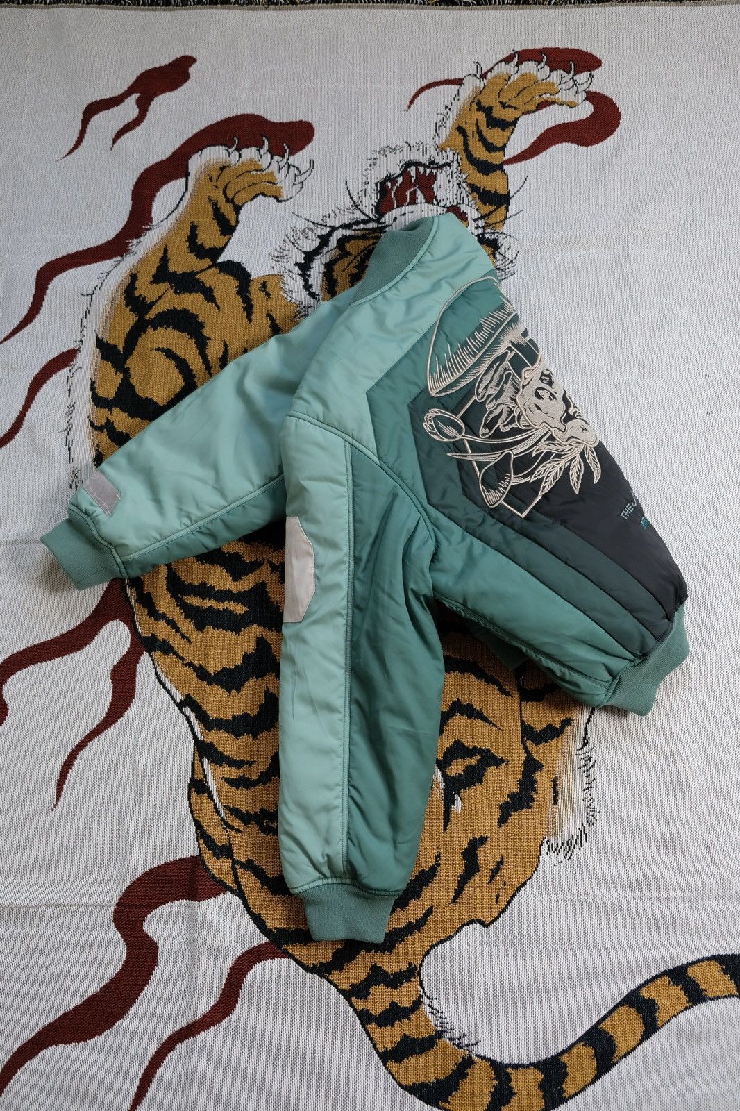 Designer T-REDX X BEUTER PSILOCYPE REVERSIBLE GREEN BOMBER JACKET Size US L / EU 52-54 / 3 - 10 Thumbnail