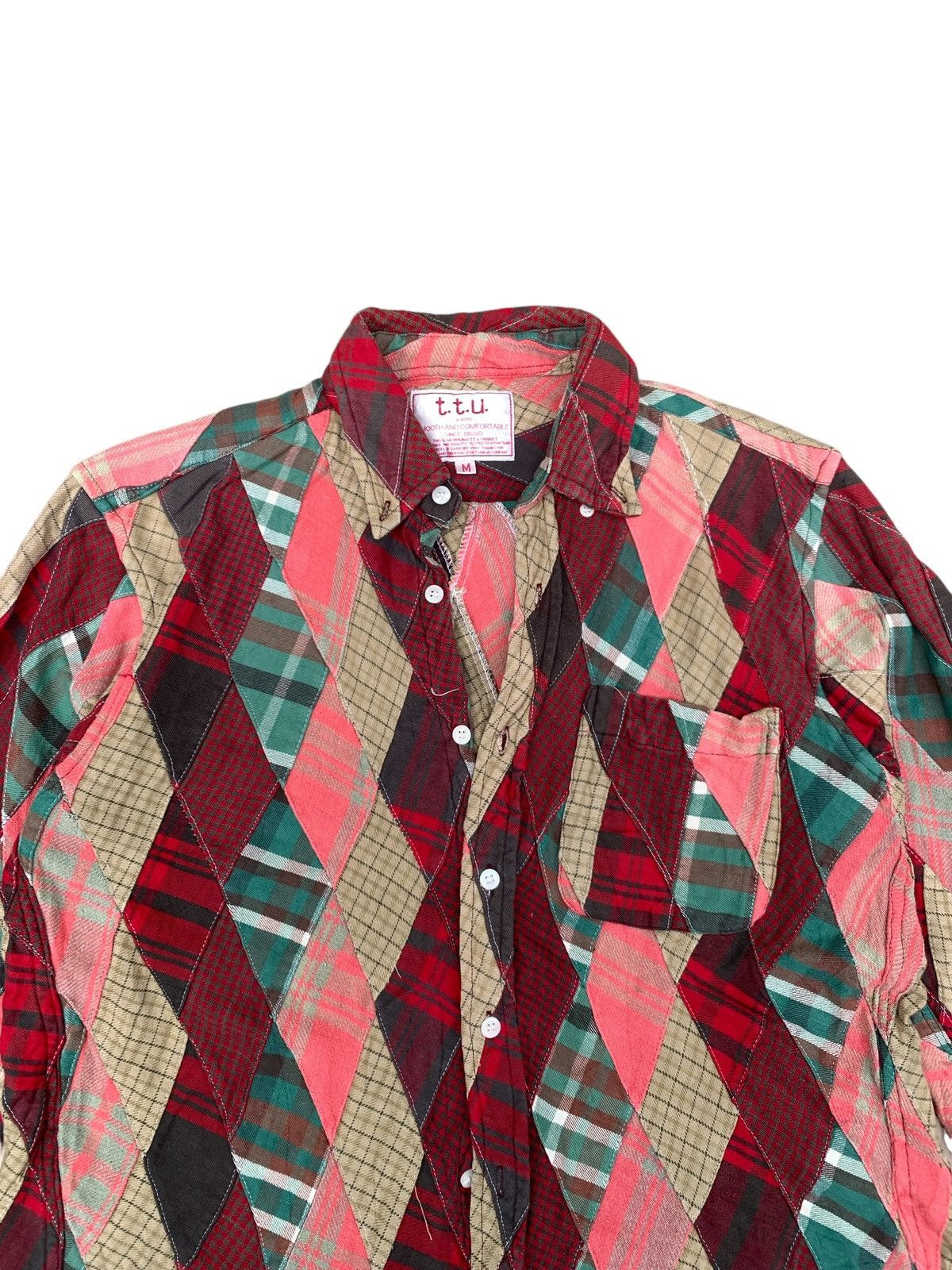 Beams Plus 2000s TTU - Patchwork Japan Madris Shirt Button Up Size US M / EU 48-50 / 2 - 2 Thumbnail