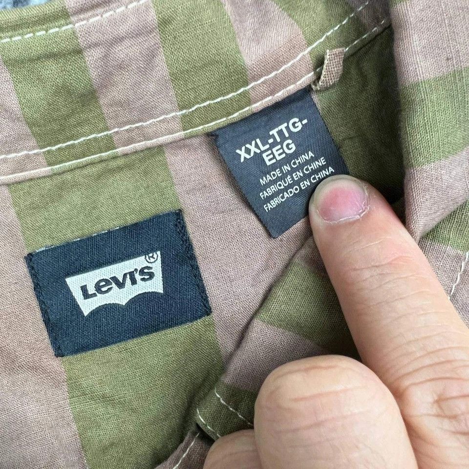 Levi's Levis Button Down Shirt Men XXL Short Sleeve Striped Cotton Size US XXL / EU 58 / 5 - 7 Thumbnail