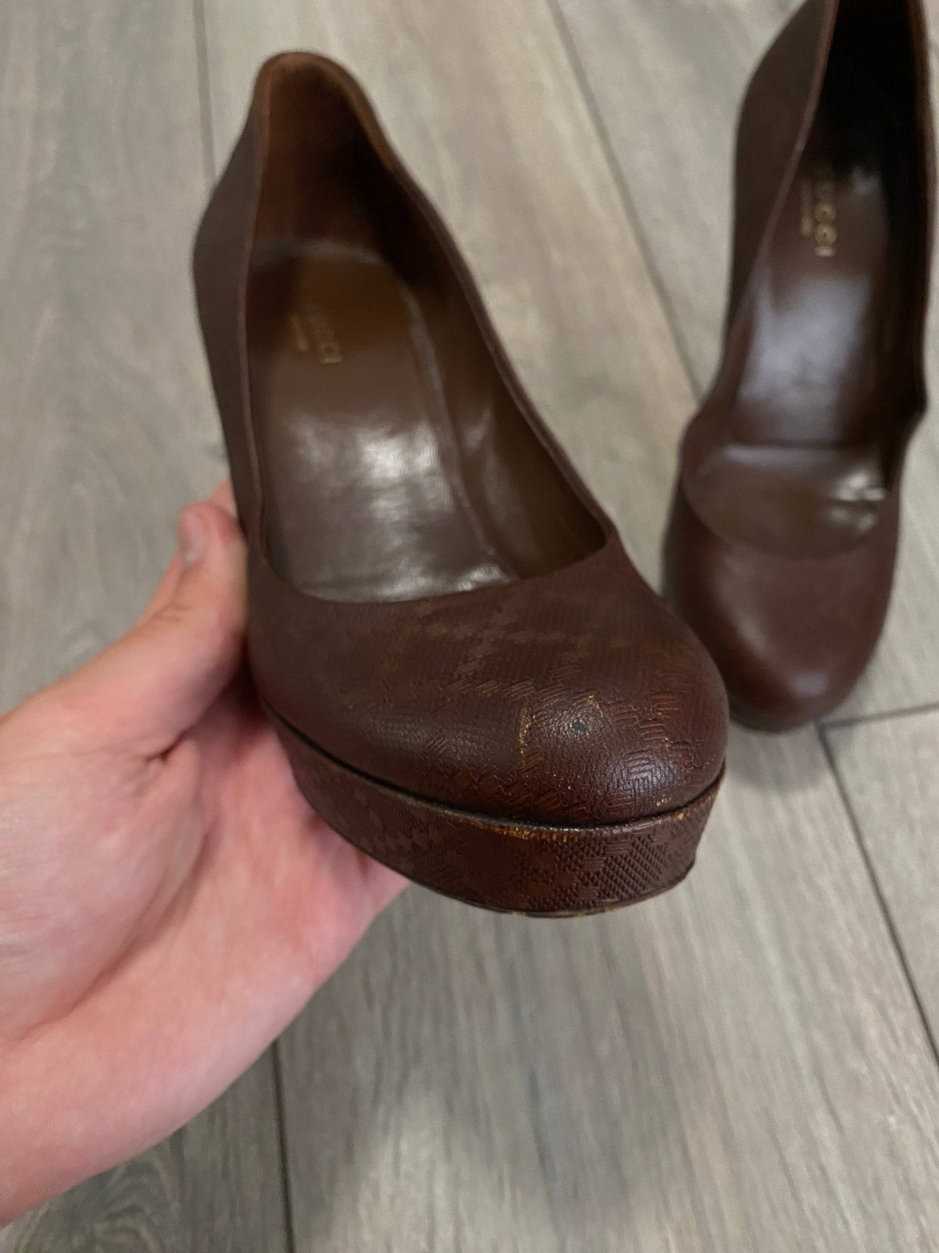 Gucci Gucci By Tom Ford Monogram Platform Pumps Heels Leather Size US 6 / IT 36 - 7 Thumbnail