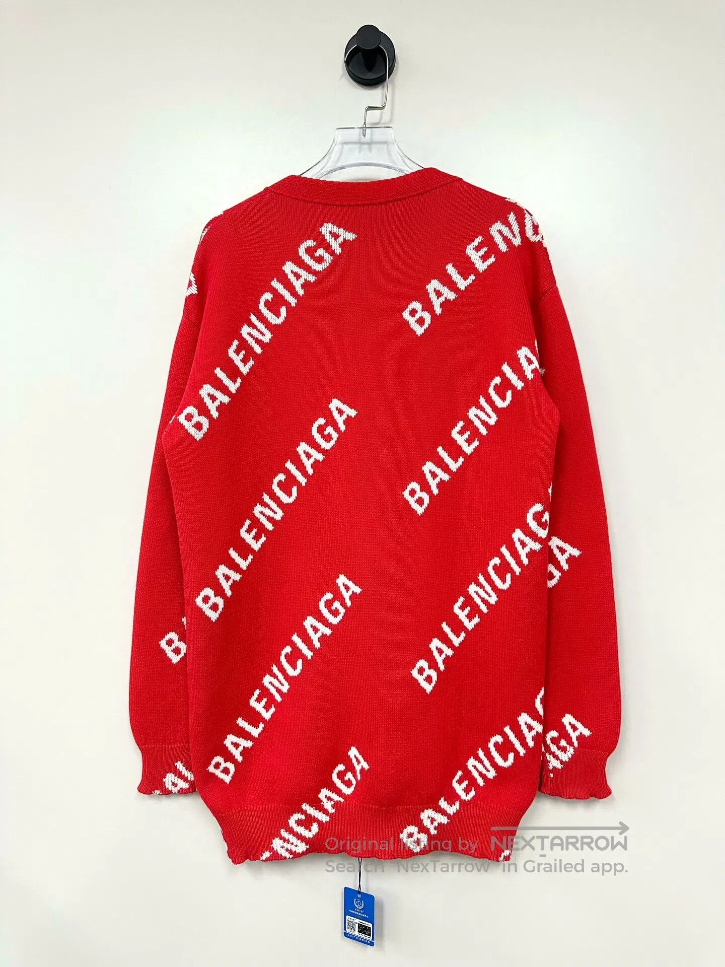 Balenciaga Balenciaga Red Bullet Screen Printed Logo Knit Cardigan| Size US XS / EU 42 / 0 - 2 Thumbnail