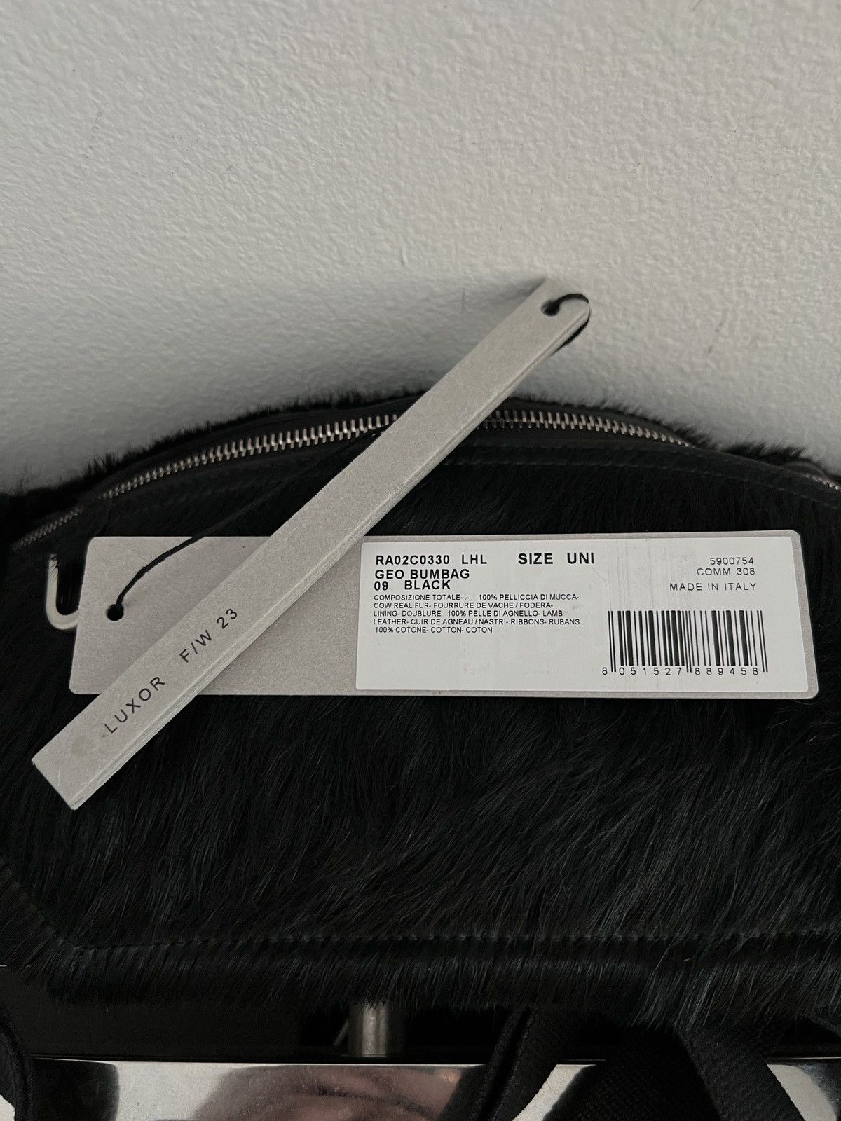 Rick Owens FW23 Luxor - Lambskin & Cow Fur bumbag Size ONE SIZE - 8 Thumbnail