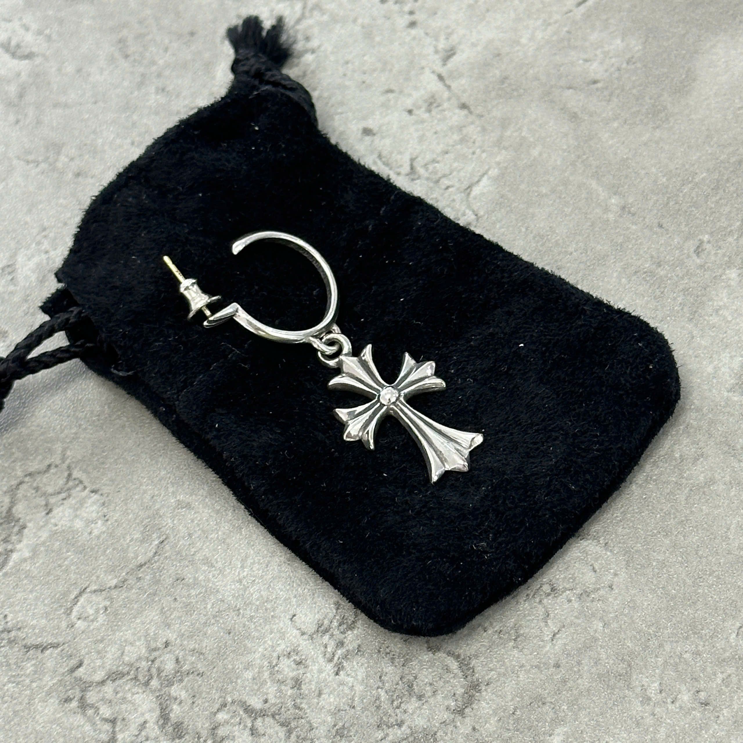 Chrome Hearts Chrome Hearts Cross Hoop Earring silver Size ONE SIZE - 2 Thumbnail