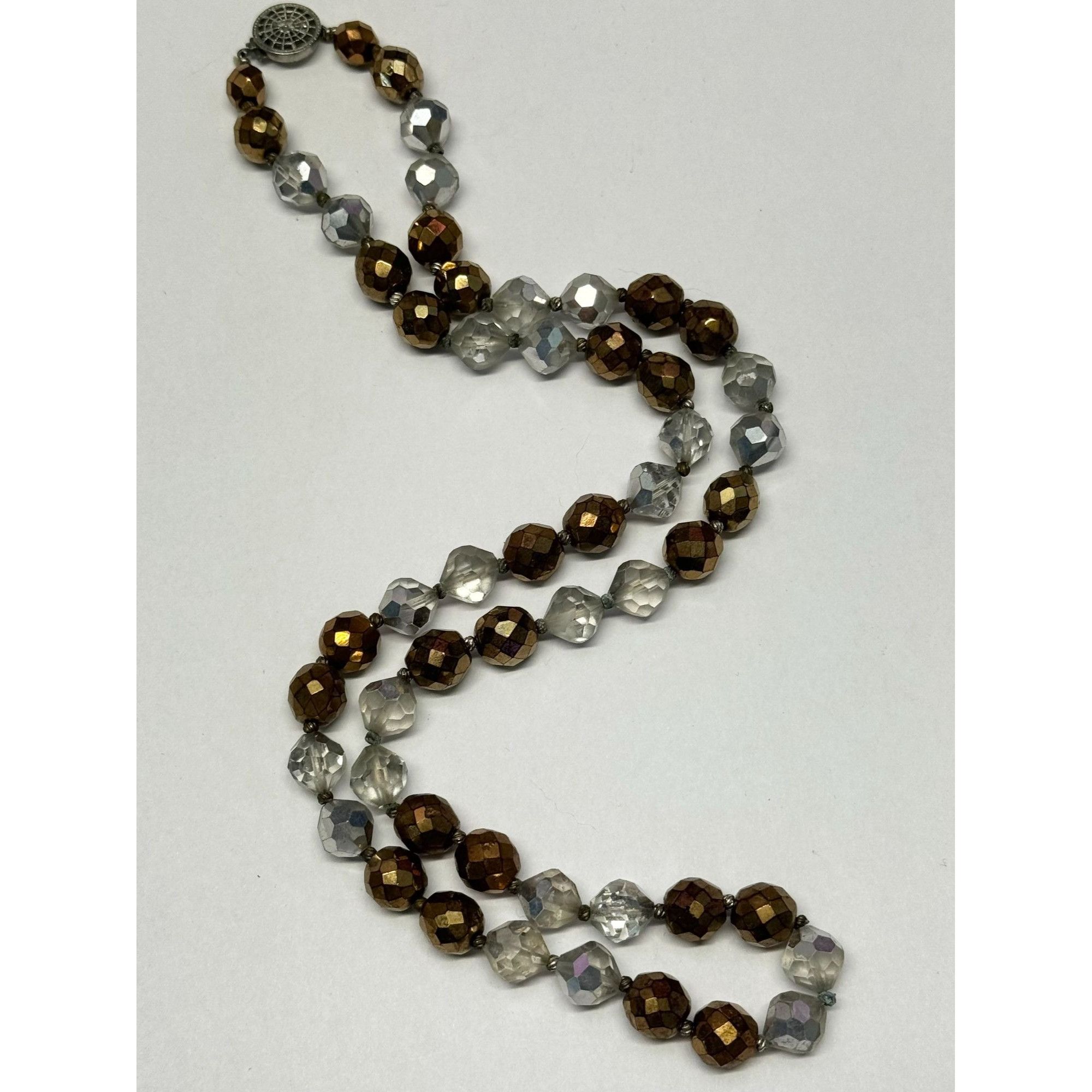 Vintage Vintage Gold & Silver Crystal Beaded Necklace Size ONE SIZE - 2 Thumbnail