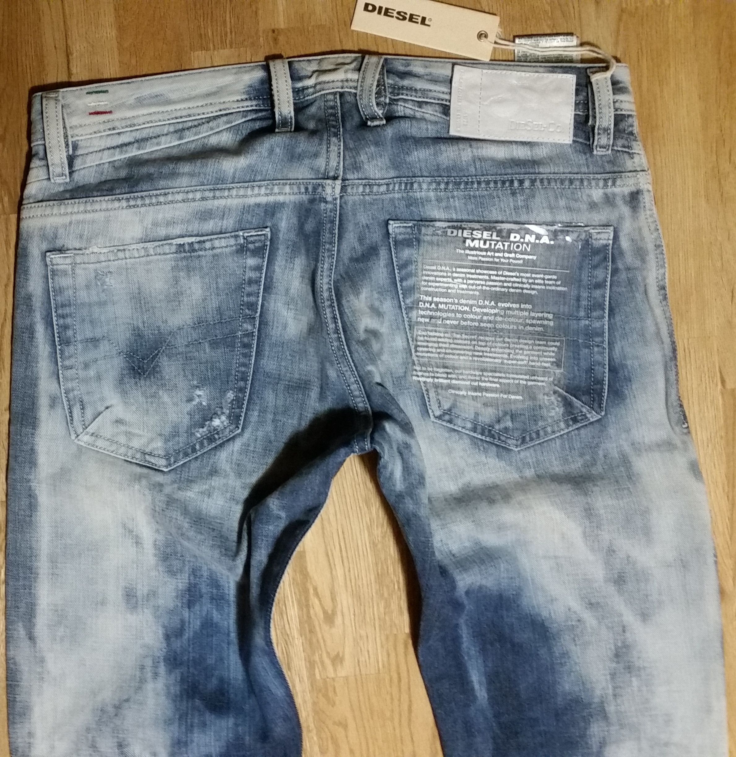 Diesel × Vintage rare DIESEL DNA Mutation SHIONER W30 L32 slim skinny W29 L34 Size US 30 / EU 46 - 9 Thumbnail