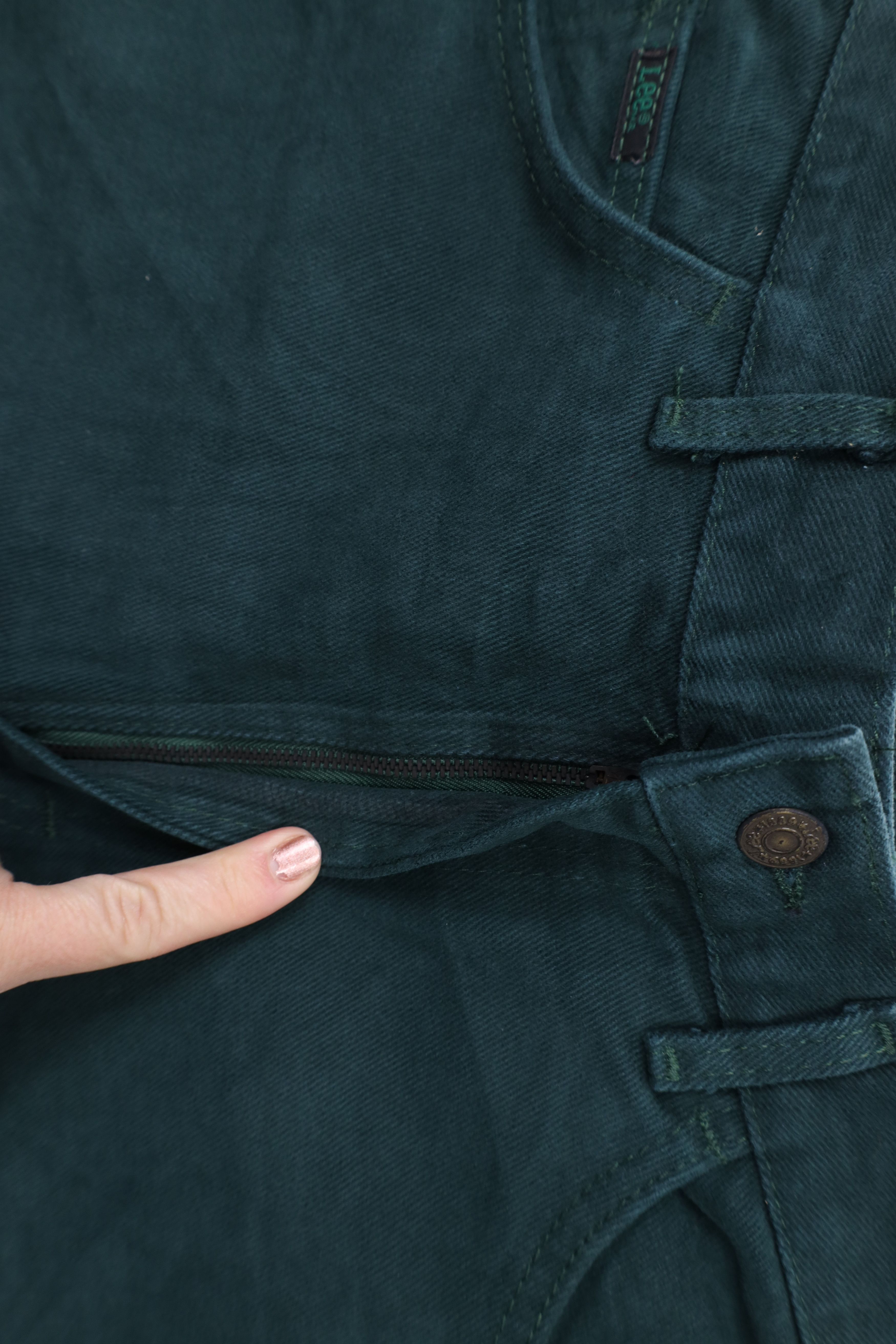 Lee × Vintage Deadstock Vintage 90s Lee Tapered Leg Denim Jeans Green USA Size 34" / US 12 / IT 48 - 6 Thumbnail