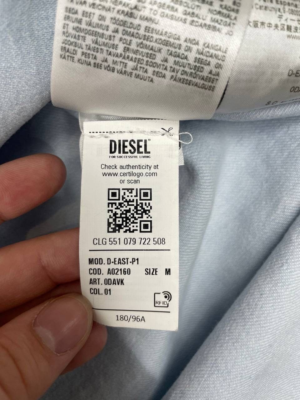 Diesel Diesel Men Denim Shirt Light Blue Snap Button Western Style Size US M / EU 48-50 / 2 - 8 Thumbnail