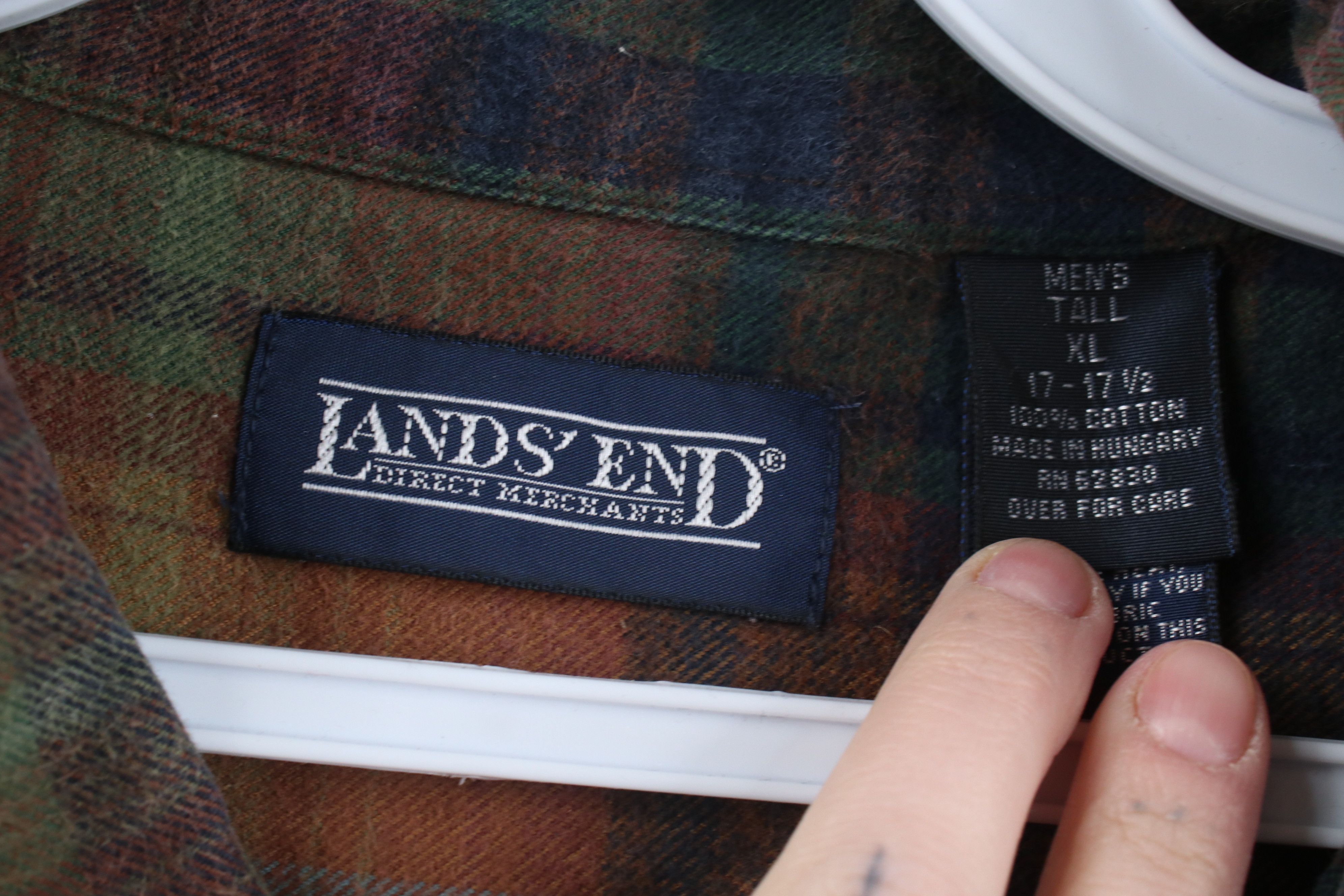 Lands' End Vintage 90s Lands End Flannel Collared Button Down Shirt Size US XL / EU 56 / 4 - 6 Thumbnail