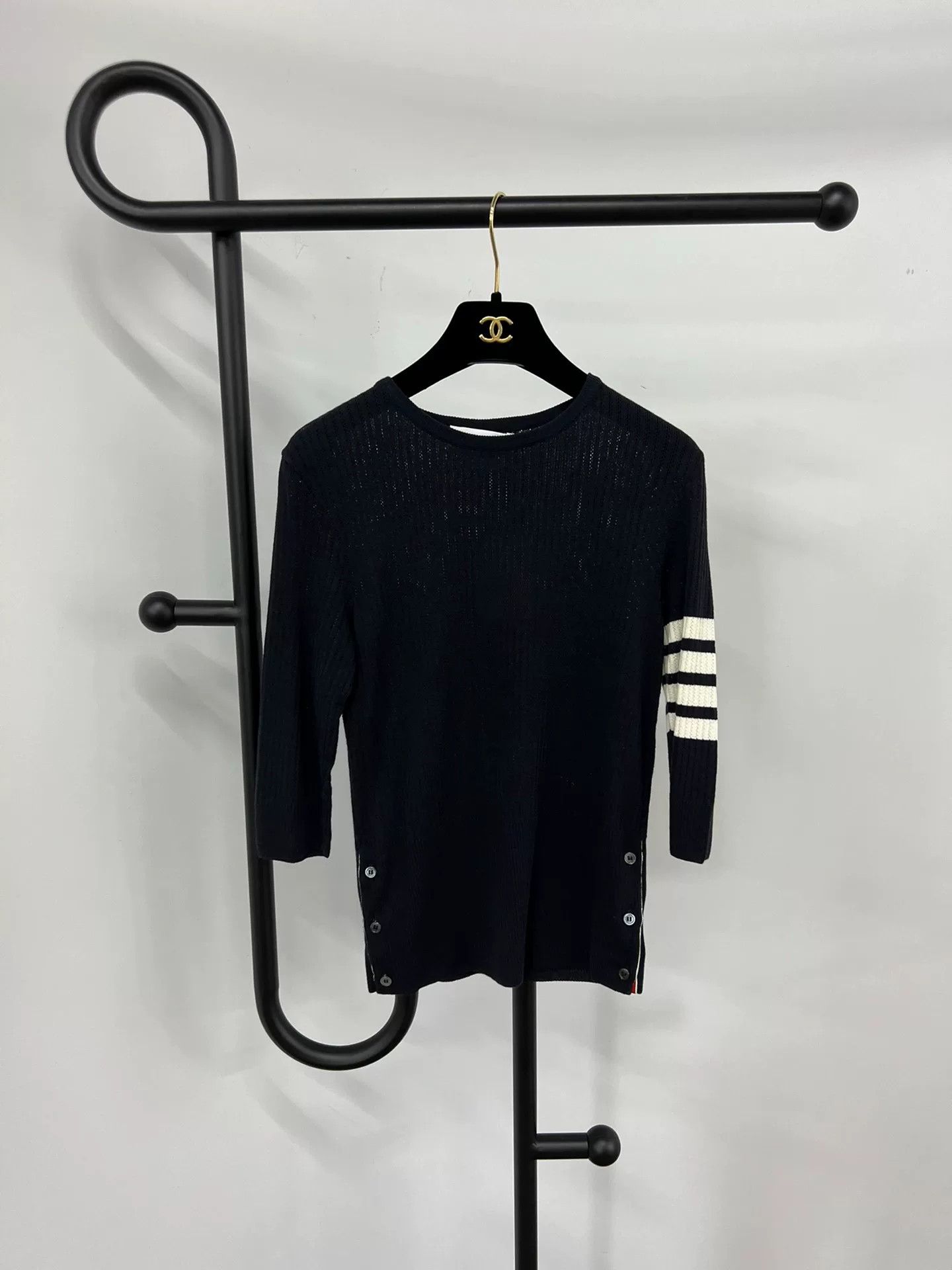 Thom Browne Thom Browne TB Dark Blue Knit Short-Sleeve Size US M / EU 48-50 / 2 - 1 Thumbnail
