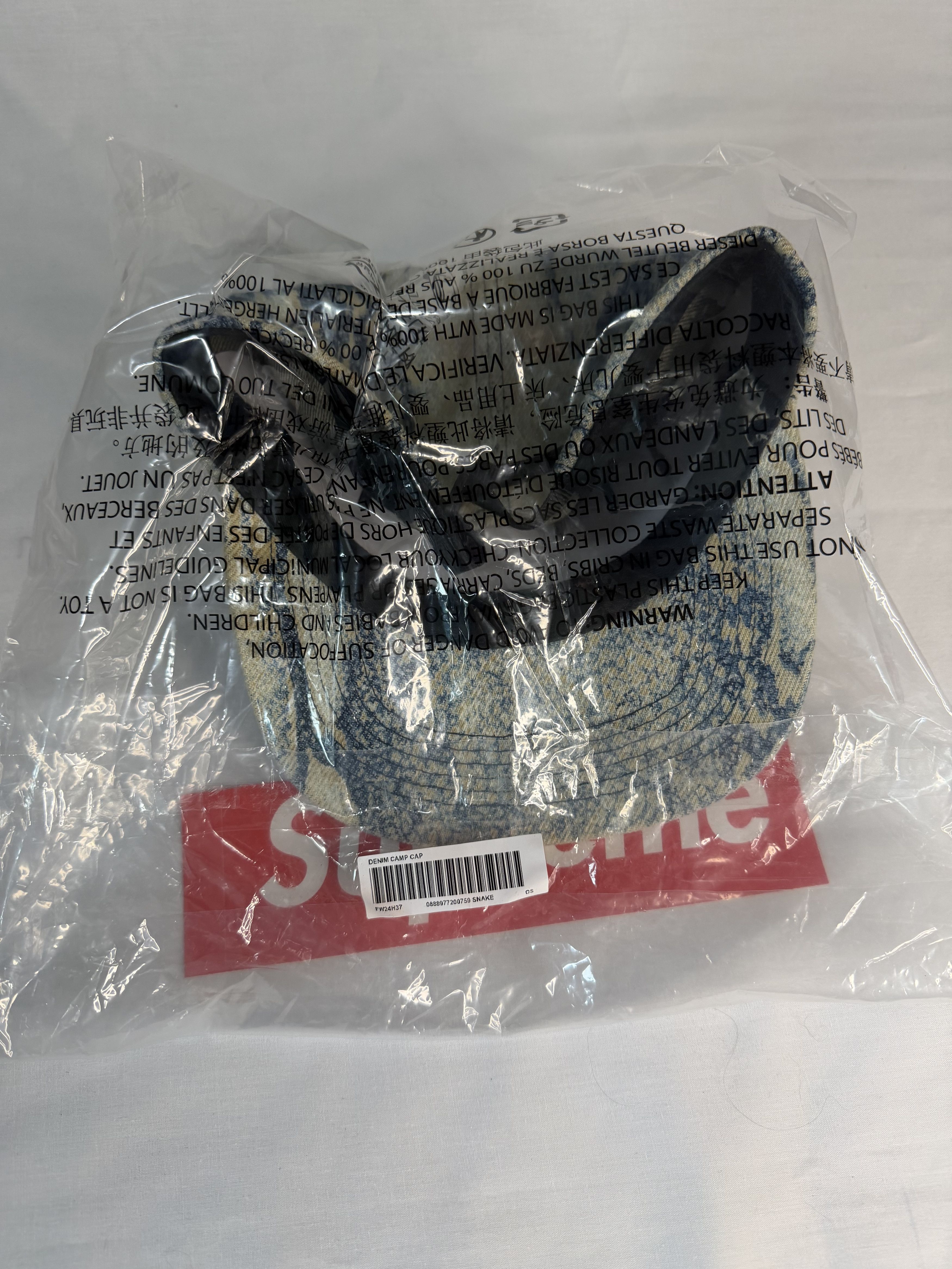 Supreme Denim Camp Cap Snake Color Way FW24 Size ONE SIZE - 11 Thumbnail