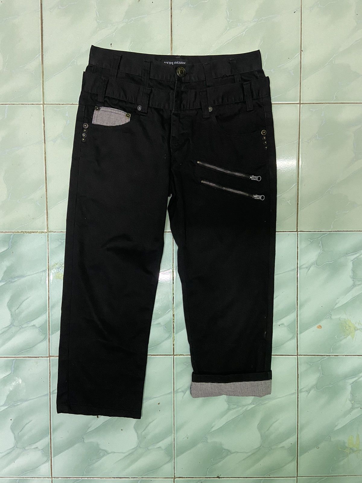Beauty Beast 🔥 Explosion Black double waist 3 quarter pants kmrii Size US 30 / EU 46 - 2 Thumbnail