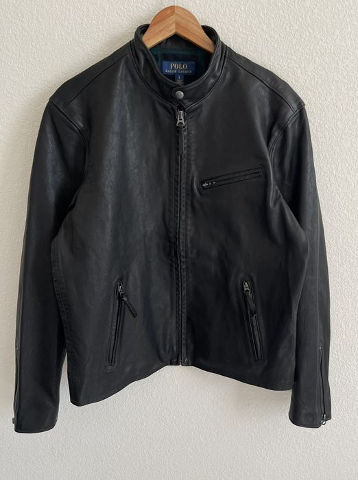 Ralph lauren lambskin café cheap racer jacket