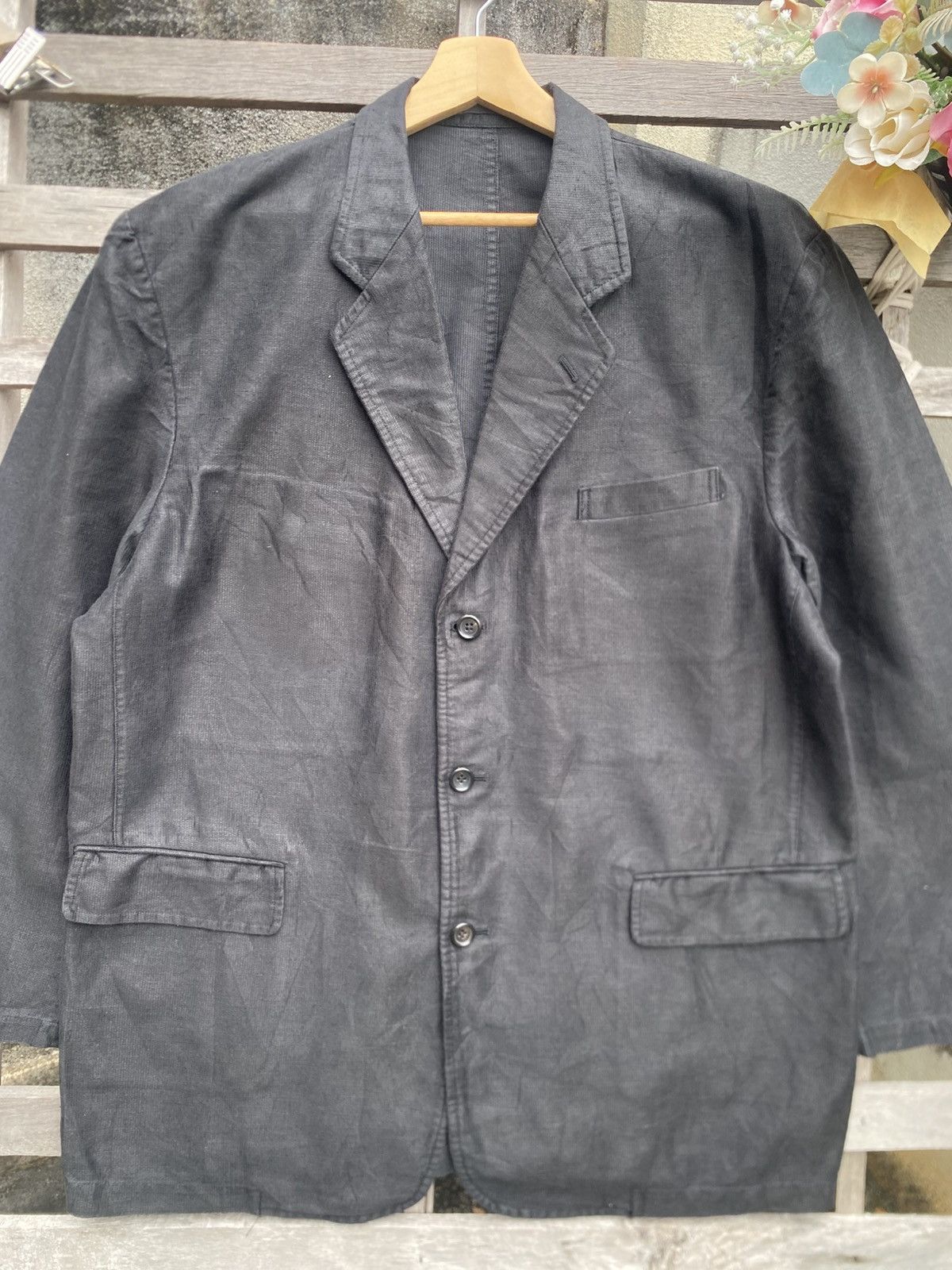 Comme des Garcons Vintage 1995 Comme des Garçons Waxed Boxy Jacket Size 50L - 3 Thumbnail