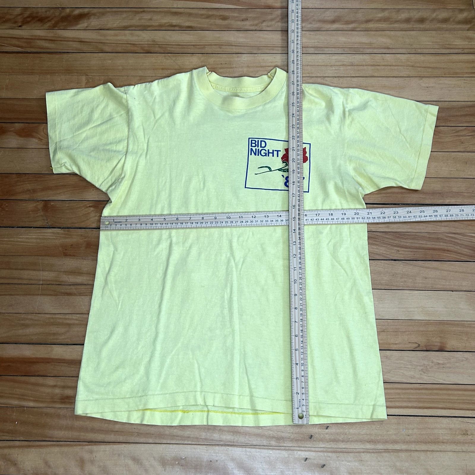Vintage Vintage 80s Yellow Fraternity T-Shirt Size US L / EU 52-54 / 3 - 6 Thumbnail