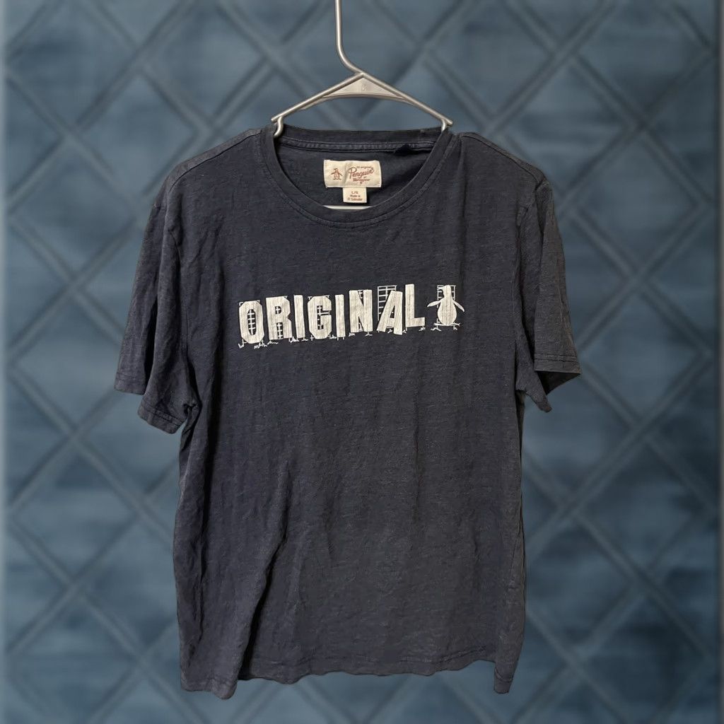 Original Penguin VINTAGE Original Penguin Graphic Print Tee Cotton T-Shirt Blue Large Men Size US L / EU 52-54 / 3 - 1 Thumbnail